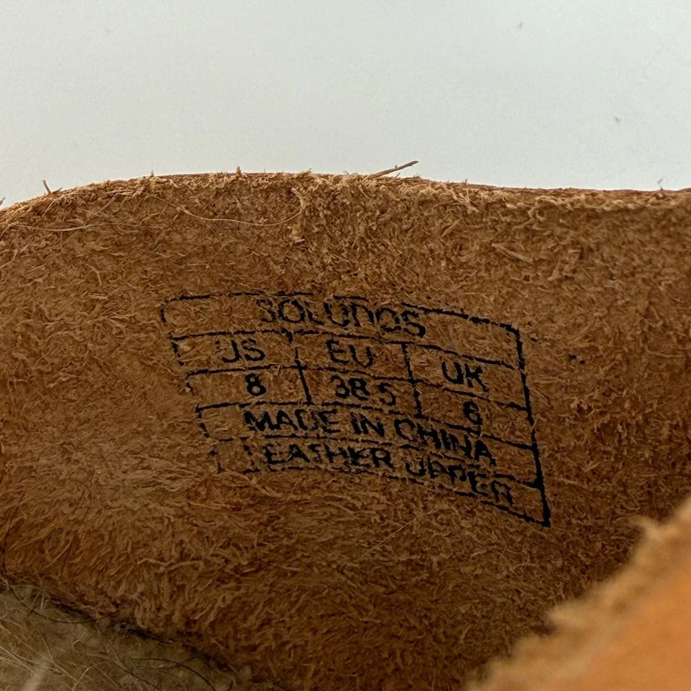 Soludos Minorca Tan Leather Espadrille Platform Wedge Sandals Womens 8 EU 38.5‎